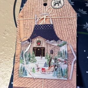 NWT Michel Design Works APR344 Adjustable Cotton Chef Apron, Christmas